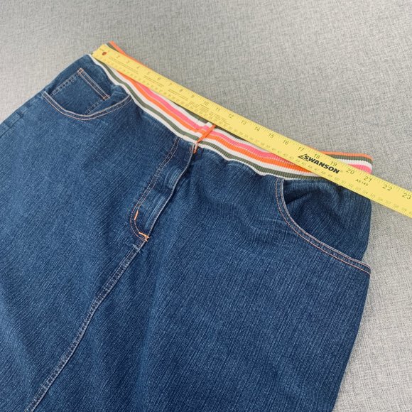 Vintage FInejeans Stretch Denim Skirt Elastic Waist Size 28 Pockets 74% Cotton - Picture 5 of 12